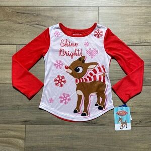 Rudolph The Red Nosed Reindeer Girls Shine Bright Long Sleeve Pajama Size 4/5